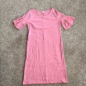 J. Crew Pink ruffle sleeve knit dress. Sz XXS